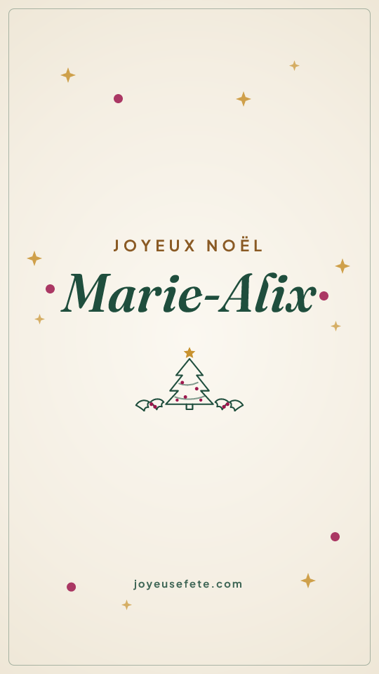 Image « Joyeux Noël Marie-Alix » au format story