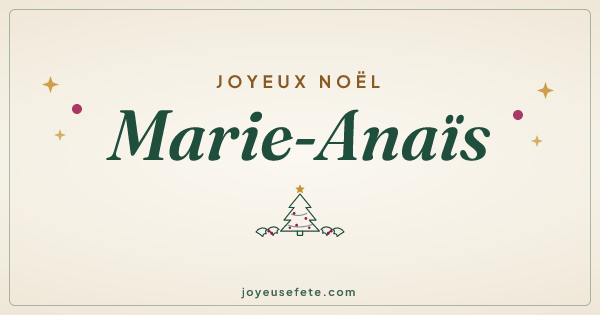 Image « Joyeux Noël Marie-Anaïs » au format large