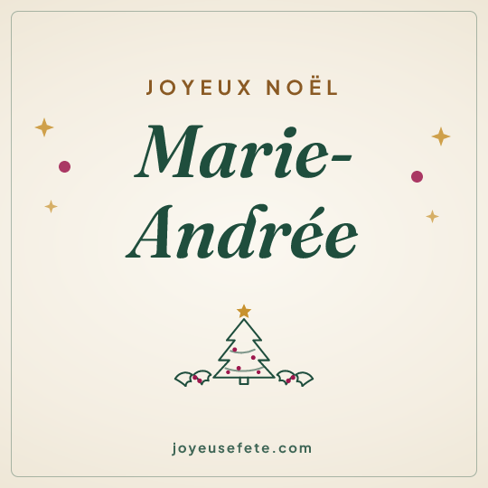 Image carrée « Joyeux Noël Marie-Andrée » pour WhatsApp