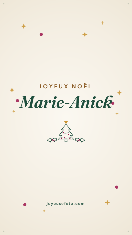 Image « Joyeux Noël Marie-Anick » au format story