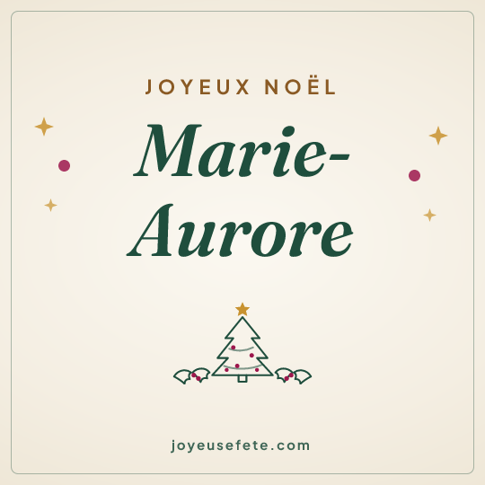 Image carrée « Joyeux Noël Marie-Aurore » pour WhatsApp