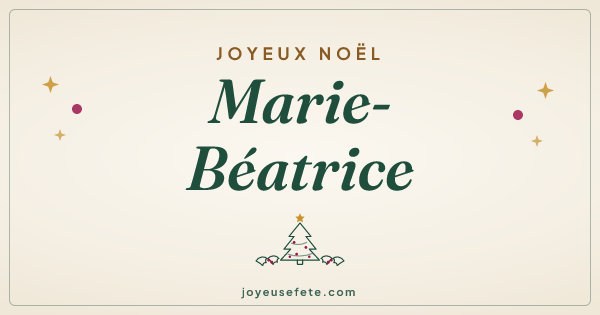 Image « Joyeux Noël Marie-Béatrice » au format large