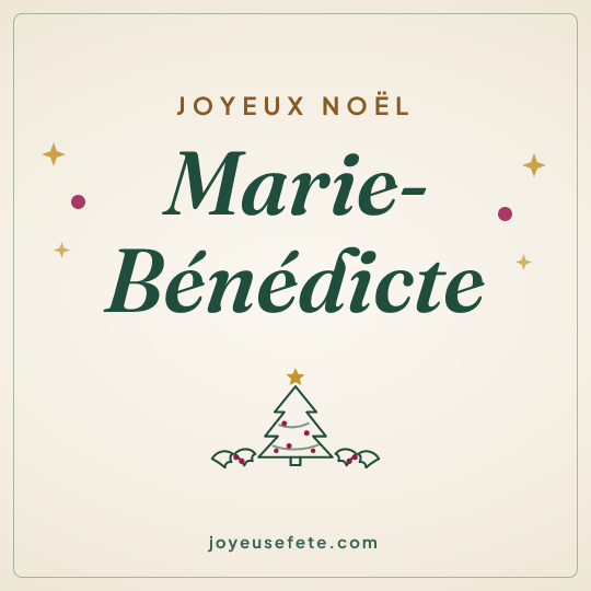 Image carrée « Joyeux Noël Marie-Bénédicte » pour WhatsApp