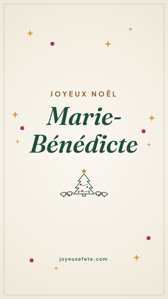 Image « Joyeux Noël Marie-Bénédicte » au format story