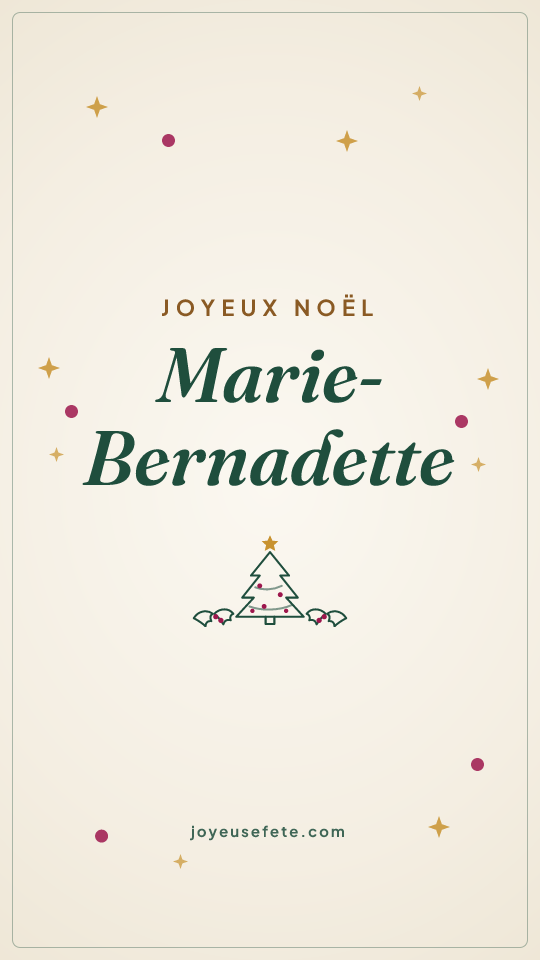 Image « Joyeux Noël Marie-Bernadette » au format story