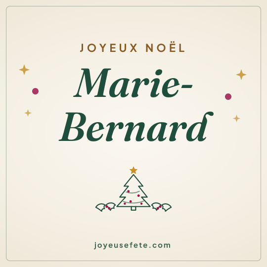 Image carrée « Joyeux Noël Marie-Bernard » pour WhatsApp