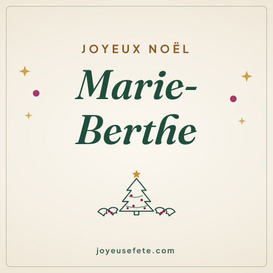 Image carrée « Joyeux Noël Marie-Berthe » pour WhatsApp