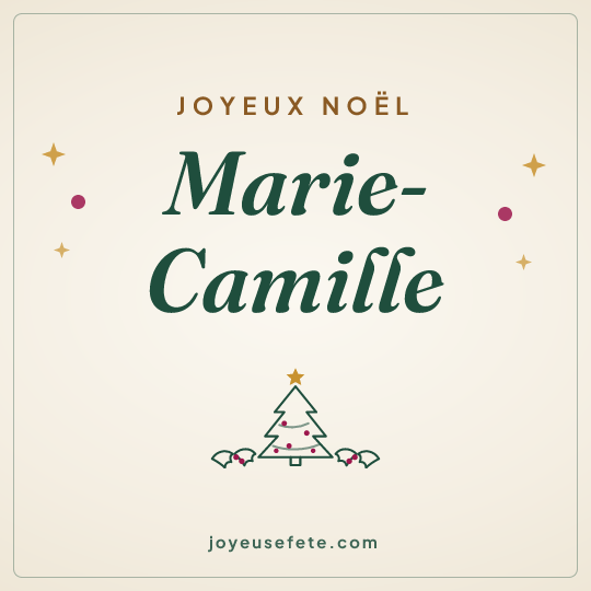 Image carrée « Joyeux Noël Marie-Camille » pour WhatsApp