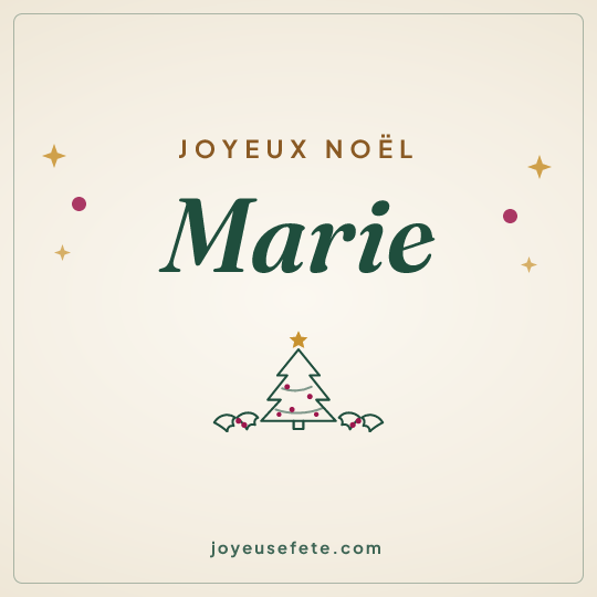 Image carrée « Joyeux Noël Marie » pour WhatsApp