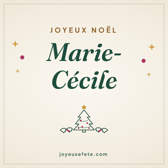 Image carrée « Joyeux Noël Marie-Cécile » pour WhatsApp