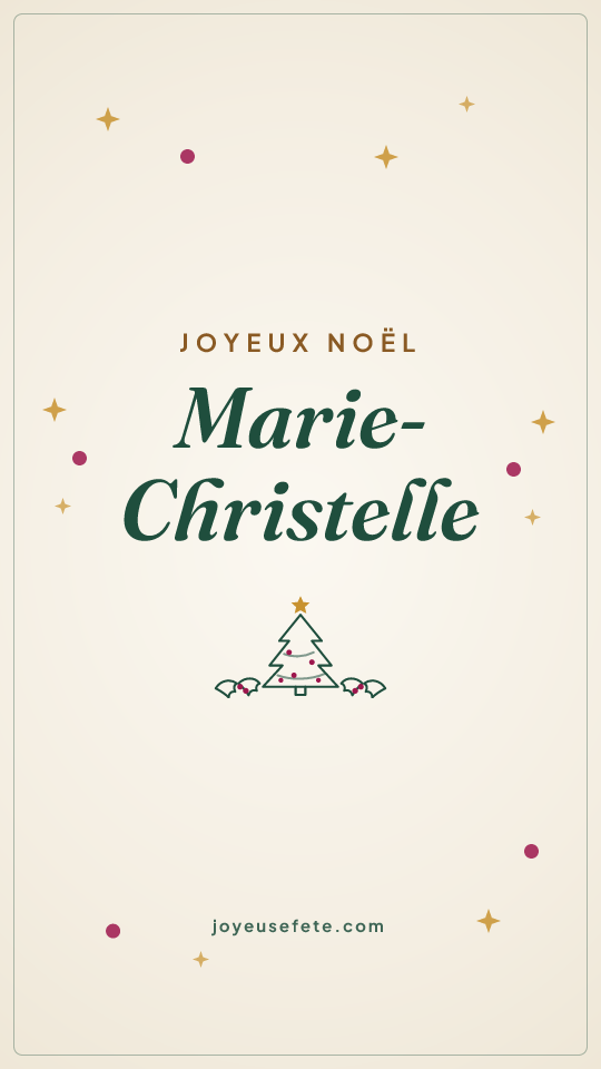 Image « Joyeux Noël Marie-Christelle » au format story