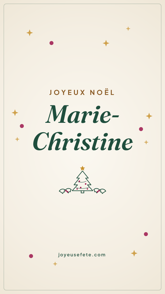 Image « Joyeux Noël Marie-Christine » au format story