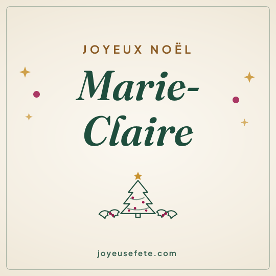 Image carrée « Joyeux Noël Marie-Claire » pour WhatsApp