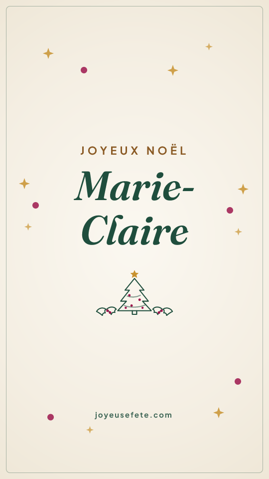 Image « Joyeux Noël Marie-Claire » au format story