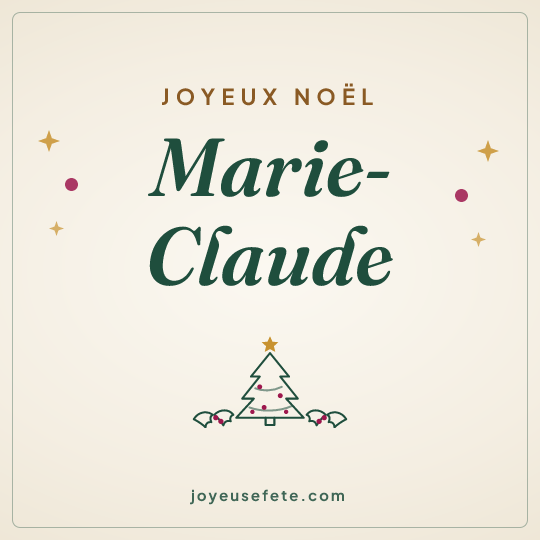 Image carrée « Joyeux Noël Marie-Claude » pour WhatsApp