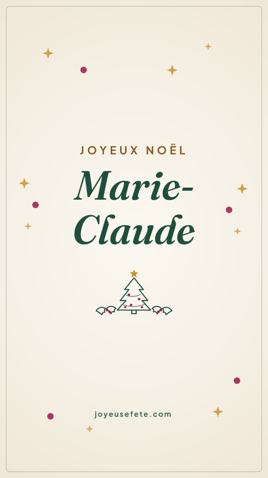 Image « Joyeux Noël Marie-Claude » au format story