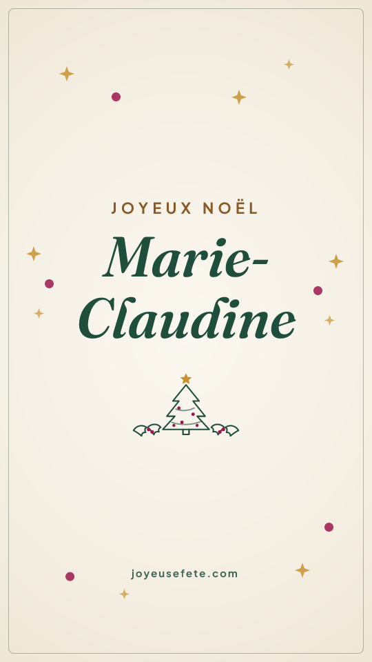 Image « Joyeux Noël Marie-Claudine » au format story