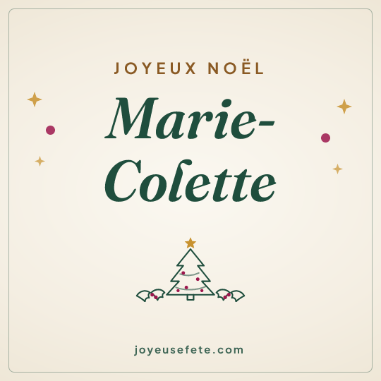 Image carrée « Joyeux Noël Marie-Colette » pour WhatsApp
