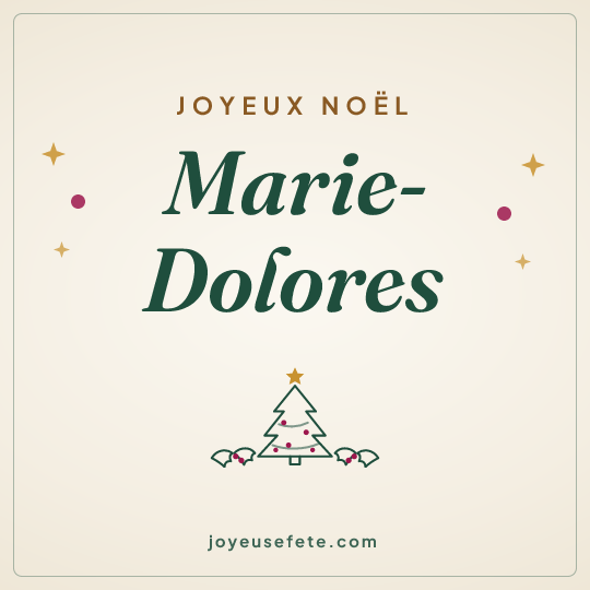 Image carrée « Joyeux Noël Marie-Dolores » pour WhatsApp