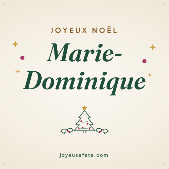 Image carrée « Joyeux Noël Marie-Dominique » pour WhatsApp