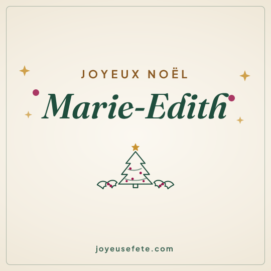 Image carrée « Joyeux Noël Marie-Edith » pour WhatsApp
