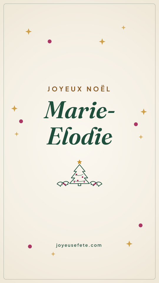 Image « Joyeux Noël Marie-Elodie » au format story