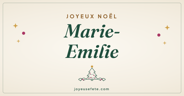 Image « Joyeux Noël Marie-Emilie » au format large