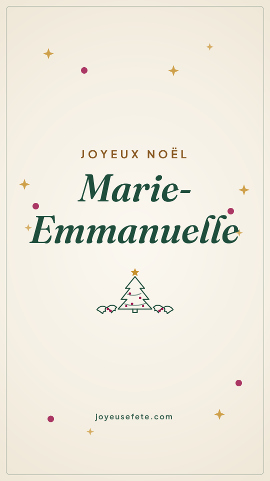 Image « Joyeux Noël Marie-Emmanuelle » au format story