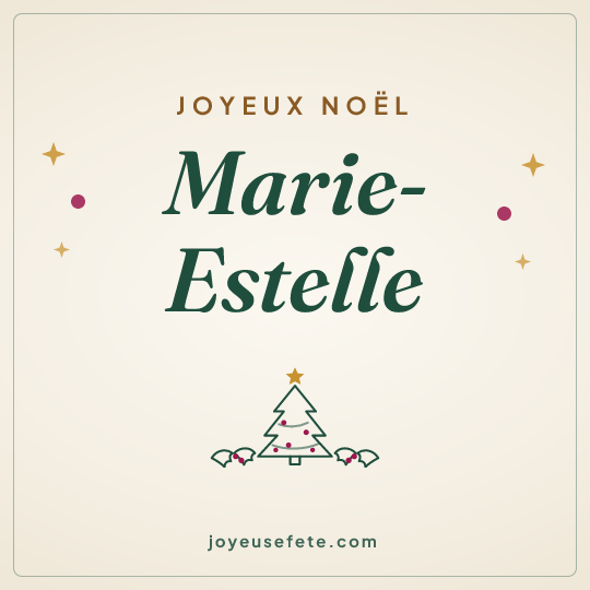 Image carrée « Joyeux Noël Marie-Estelle » pour WhatsApp