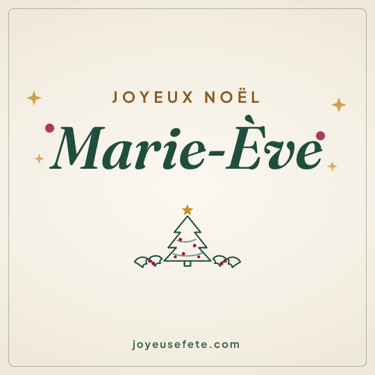 Image carrée « Joyeux Noël Marie-Ève » pour WhatsApp