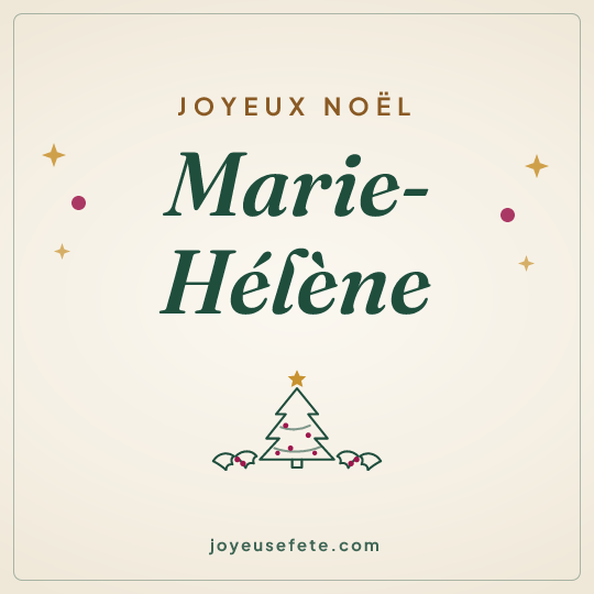 Image carrée « Joyeux Noël Marie-Hélène » pour WhatsApp