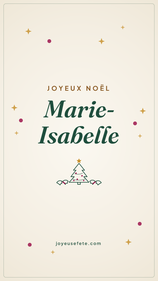 Image « Joyeux Noël Marie-Isabelle » au format story