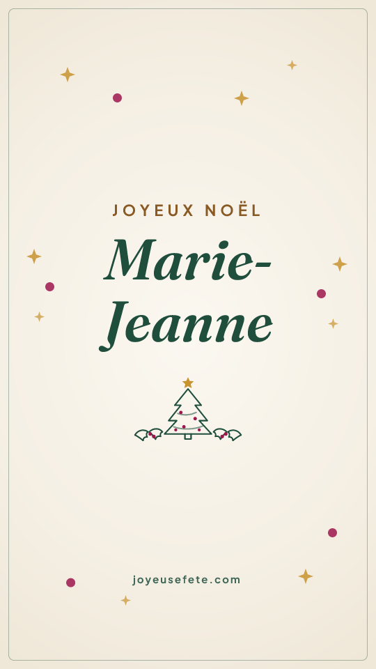Image « Joyeux Noël Marie-Jeanne » au format story