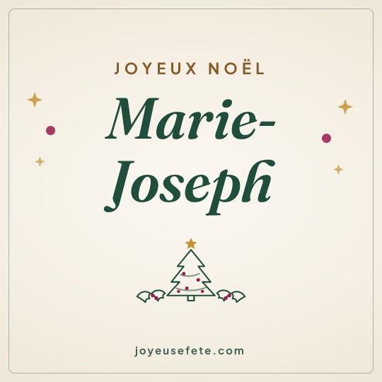 Image carrée « Joyeux Noël Marie-Joseph » pour WhatsApp