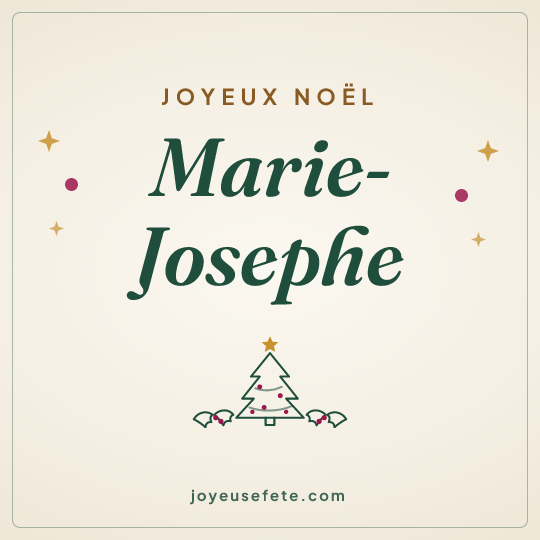 Image carrée « Joyeux Noël Marie-Josephe » pour WhatsApp
