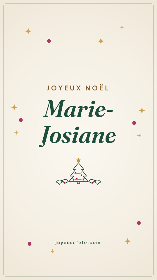 Image « Joyeux Noël Marie-Josiane » au format story
