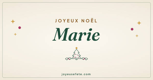Image « Joyeux Noël Marie » au format large