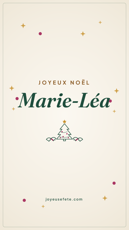 Image « Joyeux Noël Marie-Léa » au format story