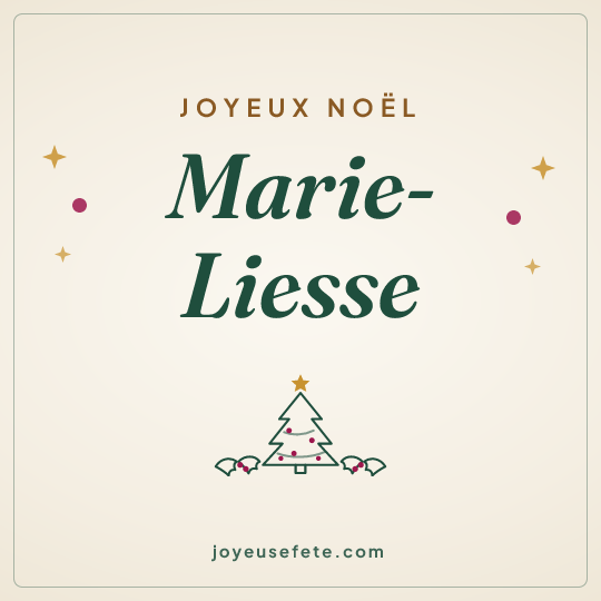 Image carrée « Joyeux Noël Marie-Liesse » pour WhatsApp
