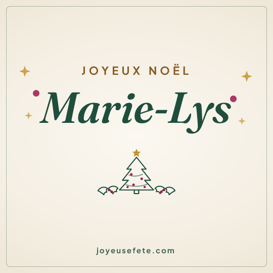 Image carrée « Joyeux Noël Marie-Lys » pour WhatsApp