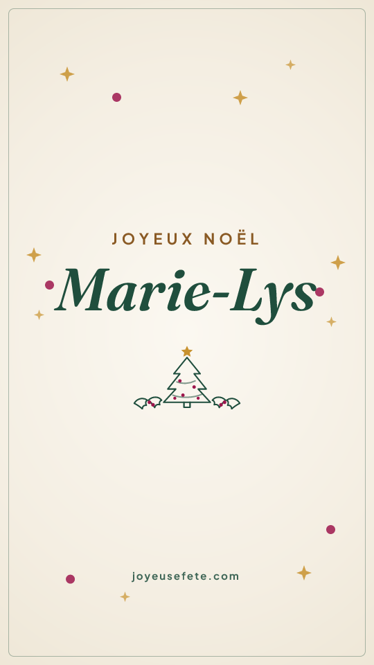 Image « Joyeux Noël Marie-Lys » au format story