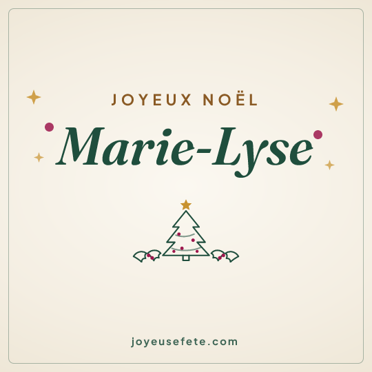 Image carrée « Joyeux Noël Marie-Lyse » pour WhatsApp