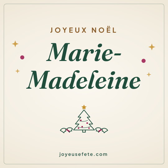Image carrée « Joyeux Noël Marie-Madeleine » pour WhatsApp