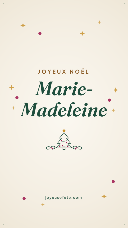 Image « Joyeux Noël Marie-Madeleine » au format story