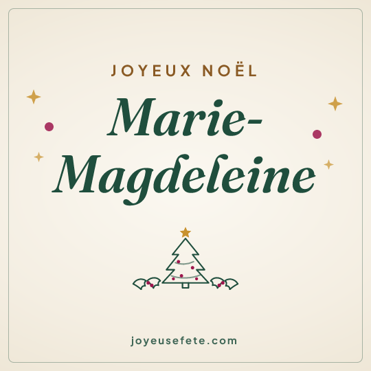 Image carrée « Joyeux Noël Marie-Magdeleine » pour WhatsApp