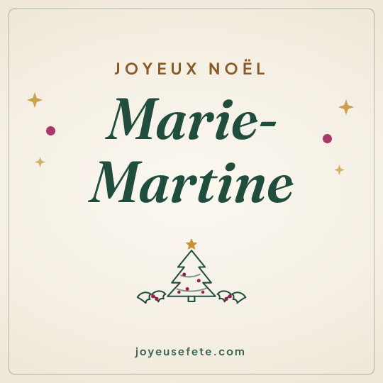 Image carrée « Joyeux Noël Marie-Martine » pour WhatsApp