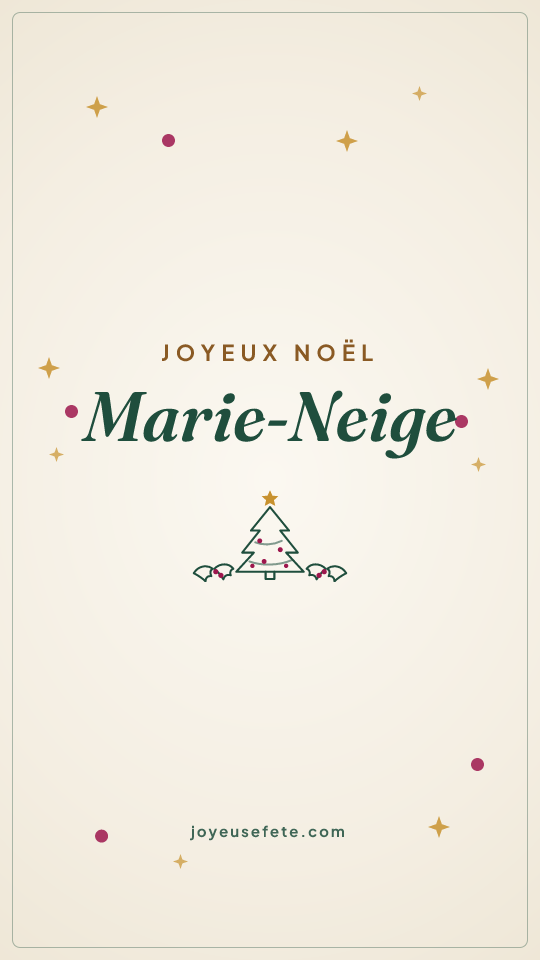 Image « Joyeux Noël Marie-Neige » au format story