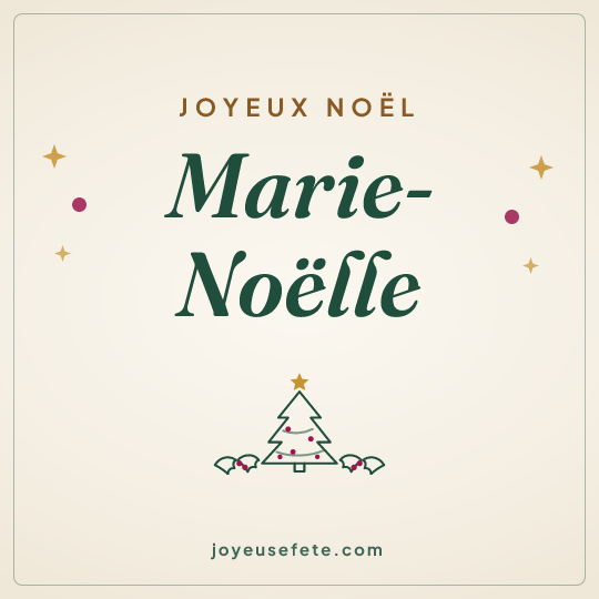 Image carrée « Joyeux Noël Marie-Noëlle » pour WhatsApp