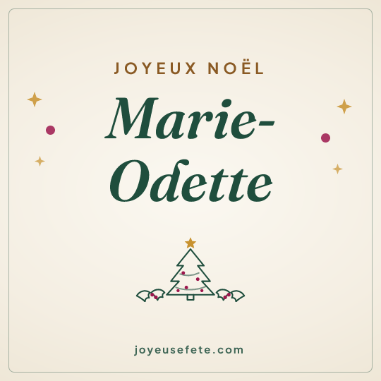 Image carrée « Joyeux Noël Marie-Odette » pour WhatsApp