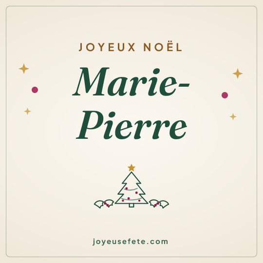 Image carrée « Joyeux Noël Marie-Pierre » pour WhatsApp